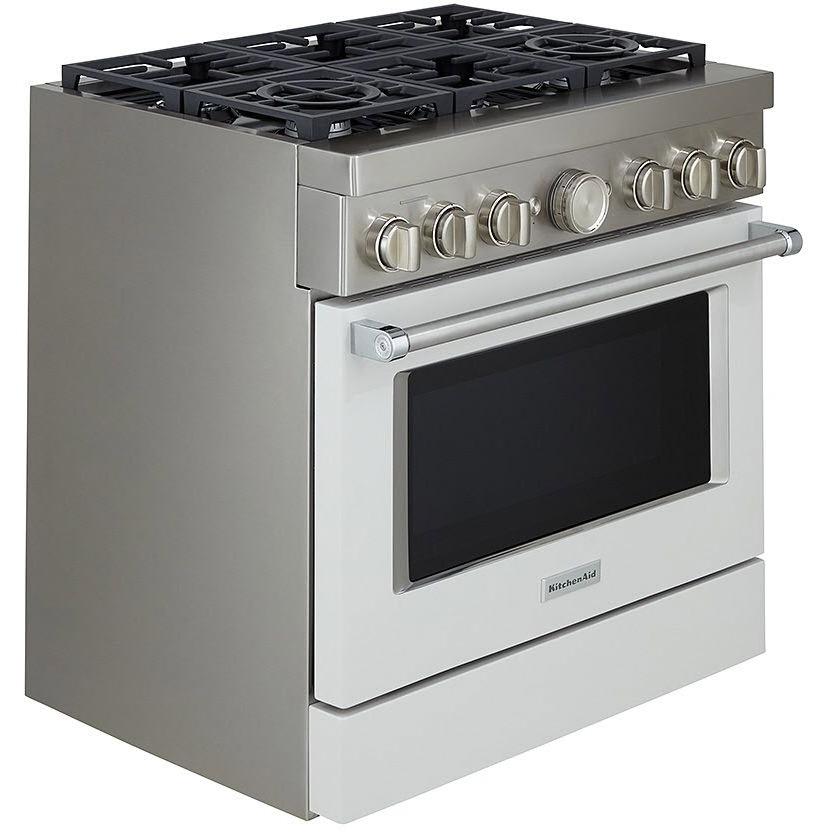 KitchenAid 36-inch Freestanding Gas Range with Even-Heat? True Convection KFGC506JMH