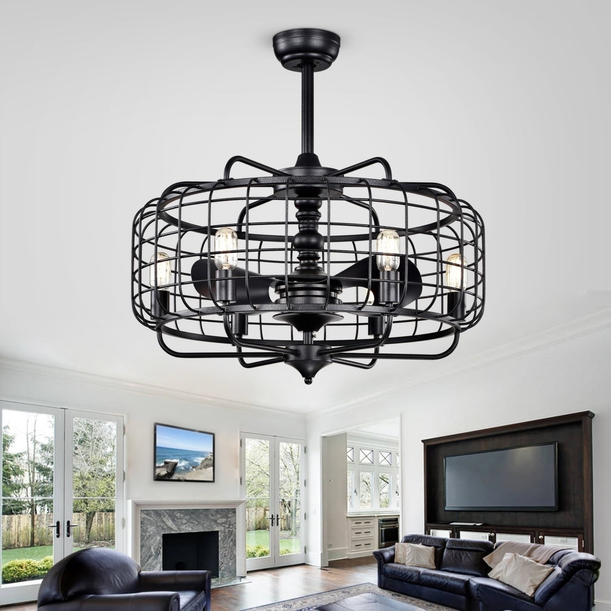 Safavieh Larsin 6-Light Mid-Century Ceiling Fan