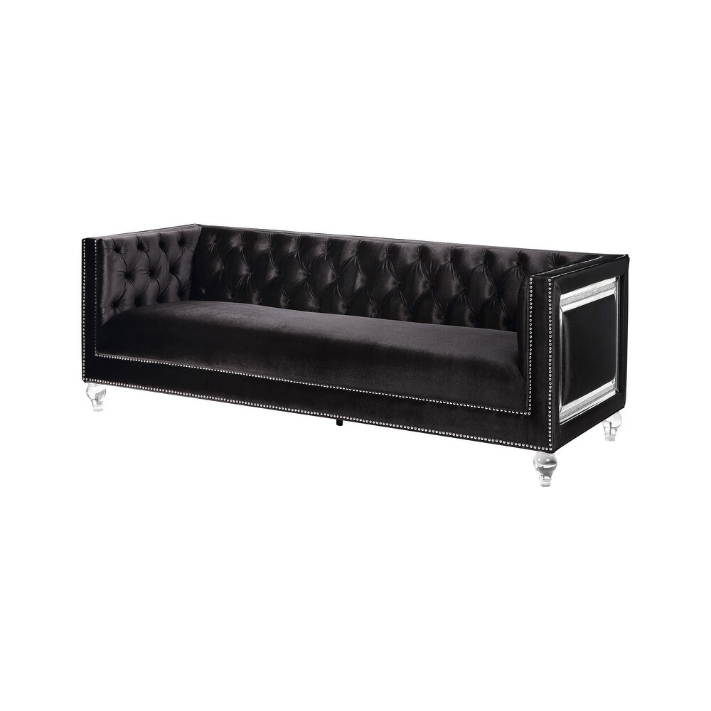 ACME Heibero Sofa with 2 Pillows in Black