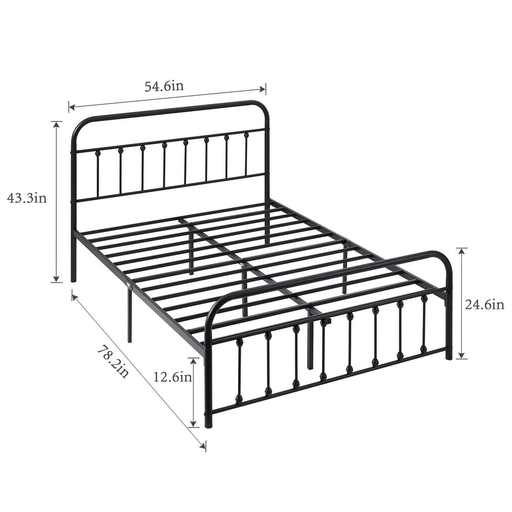 Javlergo Modern Platform Bed Frame Twin/Full/Queen/King Size Metal Bed with Headboard and Footboard