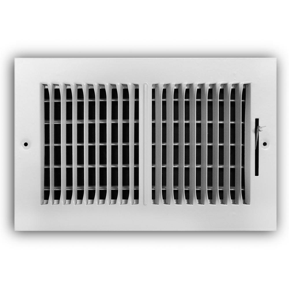 Everbilt 10 in. x 6 in. 2-Way Steel WallCeiling Register in White E102M10X06