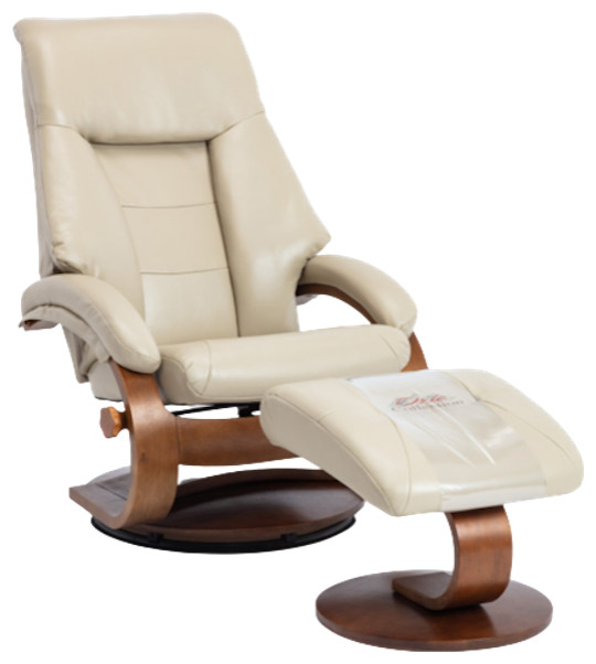 Montreal Recliner and Ottoman  Cobble Air Leather   Contemporary   Recliner Chairs   by Progressive Furniture  Houzz