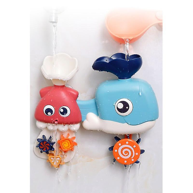 Baby Kids Shower Toys Set Whales And Octopus Funnel Bath Toys For Bathroom