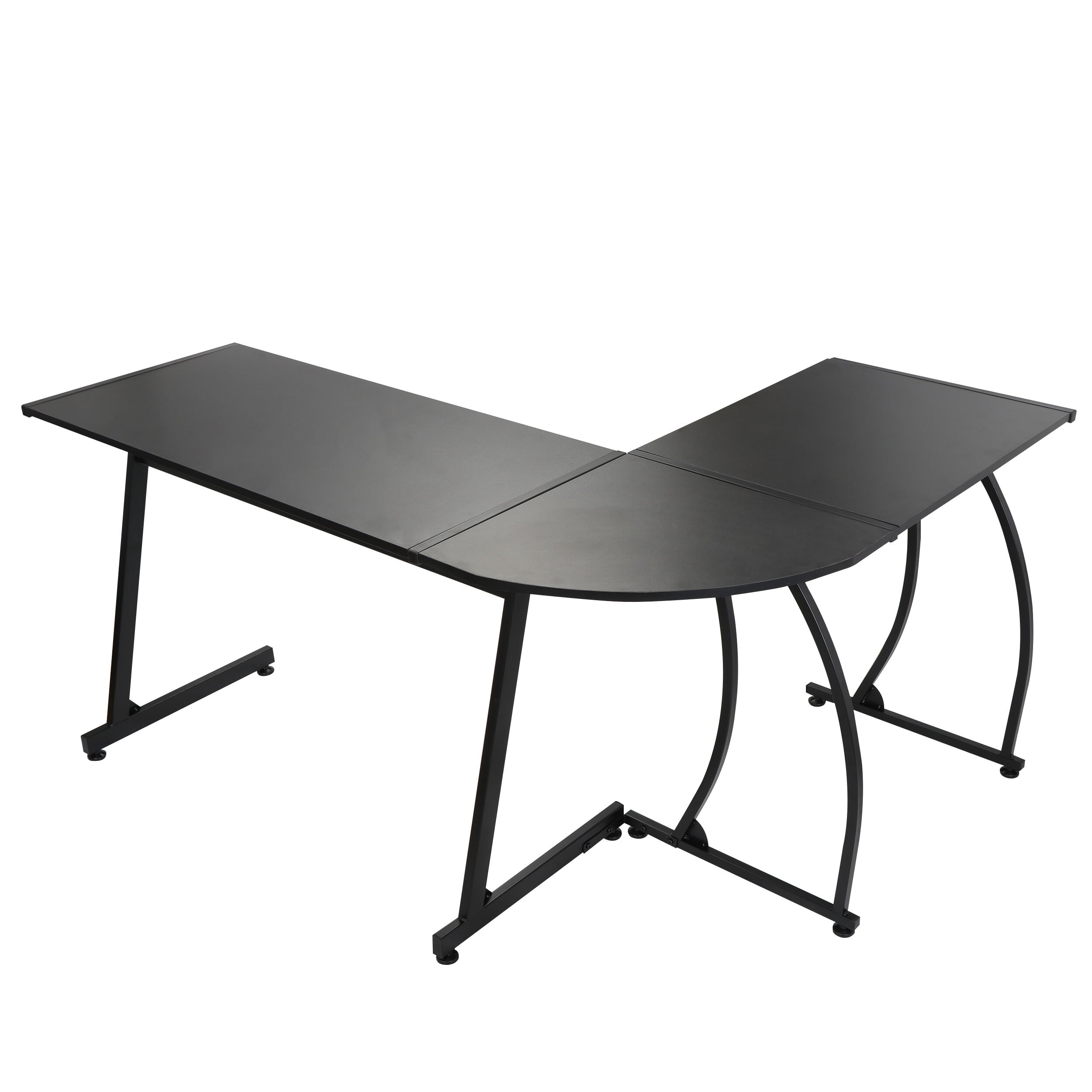 HomGarden 58” L-Shaped Computer Desk MDF Reversible Corner Desk Gaming Writing Workstation, Black