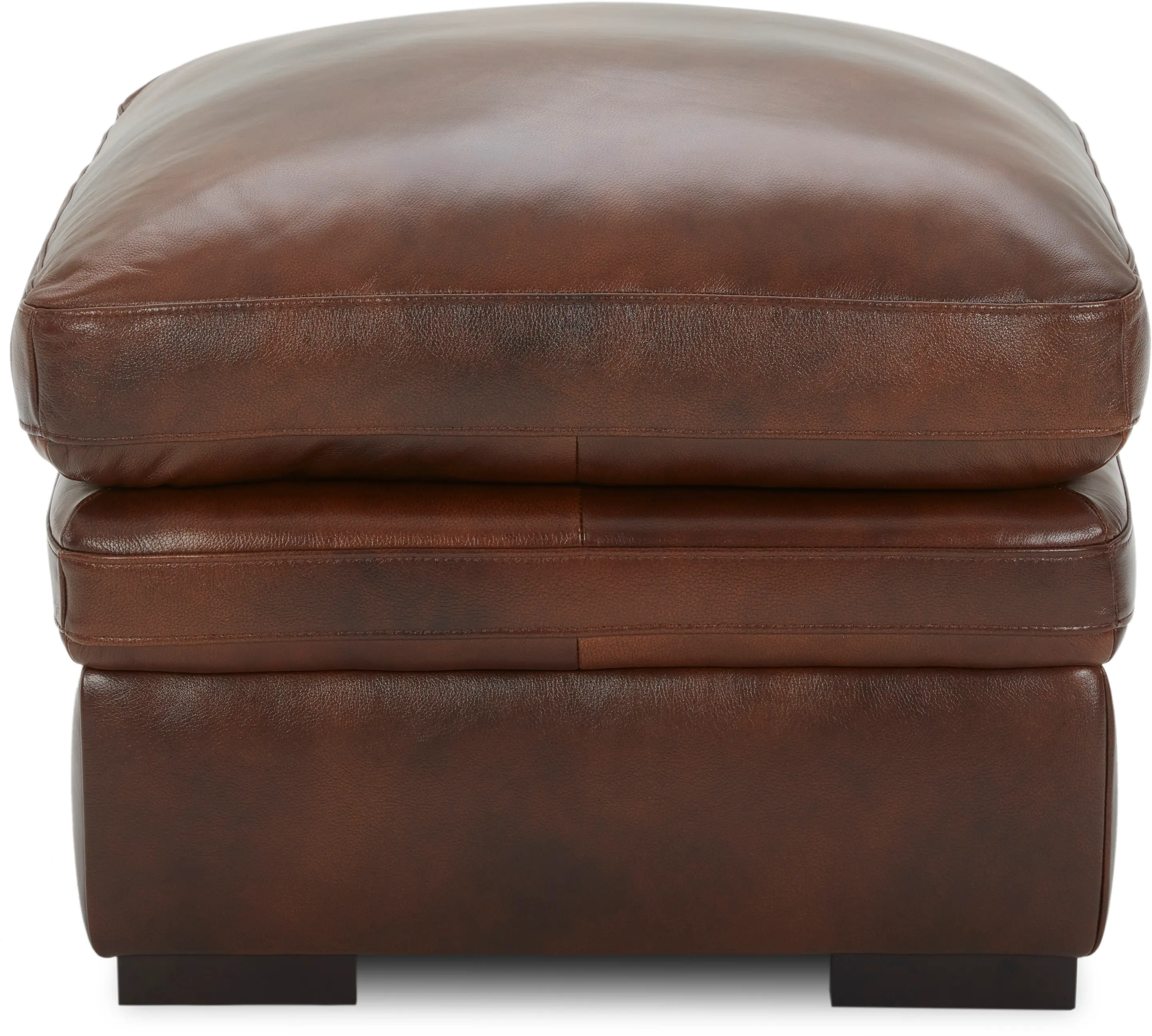 Chesapeake Cognac Brown Leather Ottoman