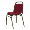 Flash Furniture 4 Pack HERCULES Series Trapezoidal Back Stacking Banquet Chair in Burgundy Fabric - Gold Vein Frame