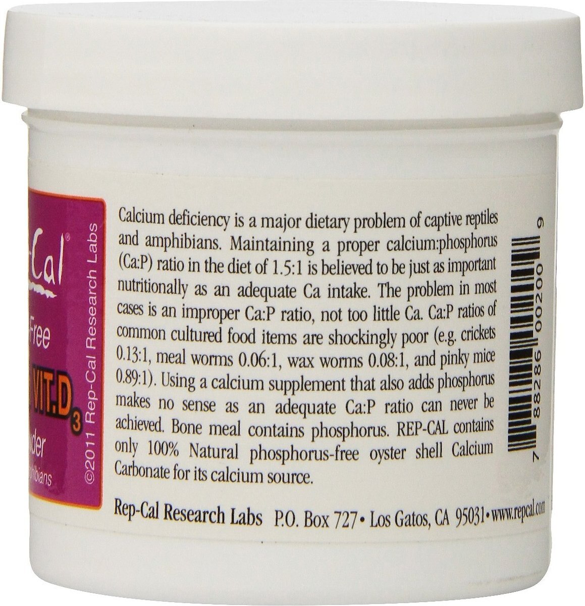 Rep-Cal Calcium with Vitamin D3 Ultrafine Powder Reptile Supplement