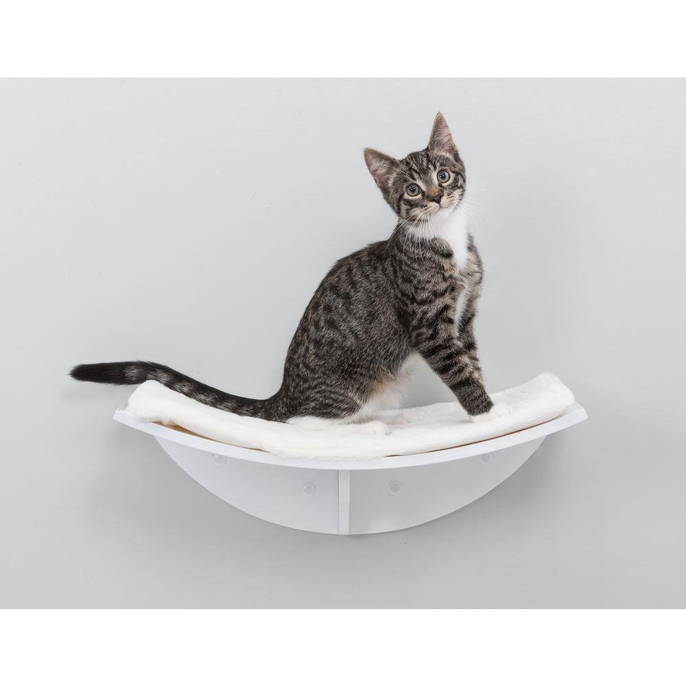 TRIXIE Lea Wall Mount Perch XL, Cat Shelf, Cat Bed, Cat Lounger, Cat Furniture, White 44579