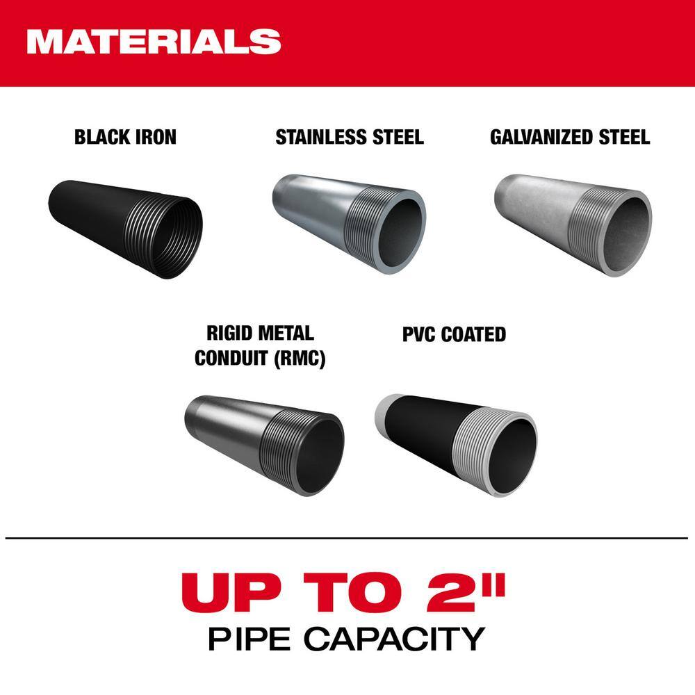 MW MX FUEL Lithium-Ion Cordless 12 in. to 2in. Pipe Threading Machine w(2) Batteries and Charger MXF512-2XC