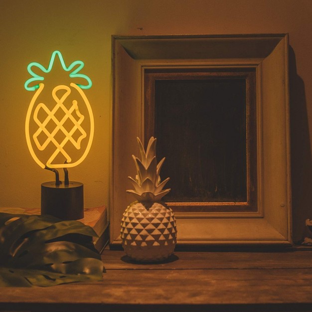 Amped amp Co Pineapple Neon Desk Light Yellow And Green