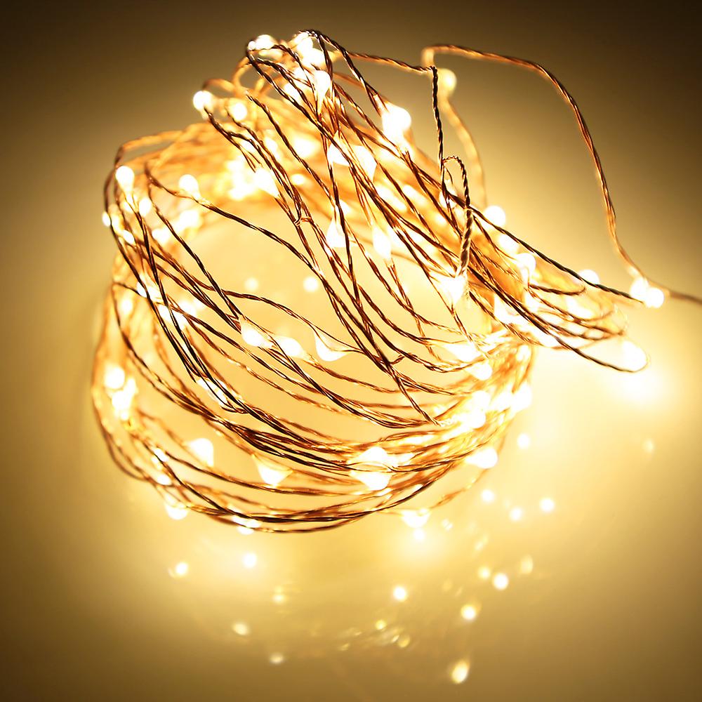 Dc4.5v 1w 10 Meters 100 Led Fairy Copper String Light Battery Powered Operated Warm White Flexible Bendable Twistable Portable For Home Party Diy Deco