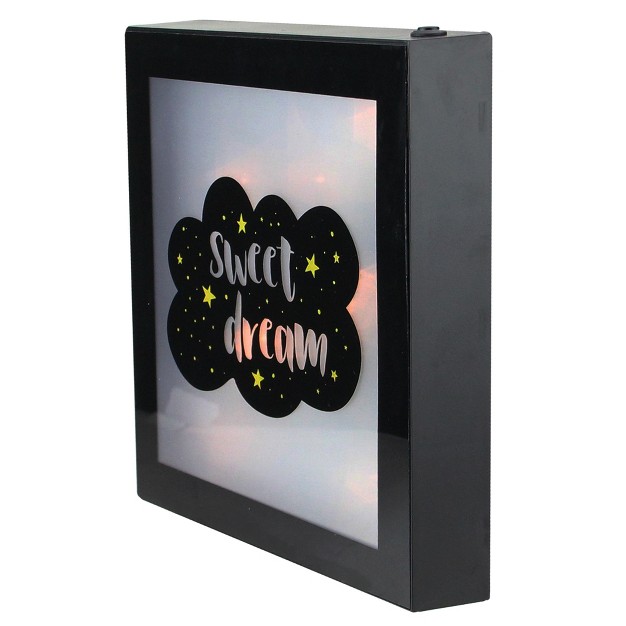 Northlight 9 Battery Operated Led Lighted sweet Dream Cloud Framed Night Light Box