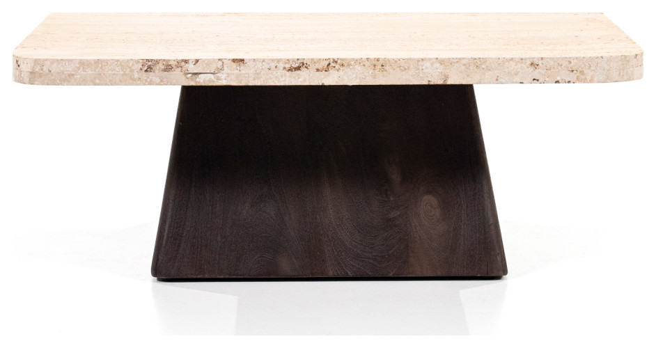 Travertine Top Coffee Table  Eleonora Travis   Transitional   Coffee Tables   by Oroa   Distinctive Furniture  Houzz