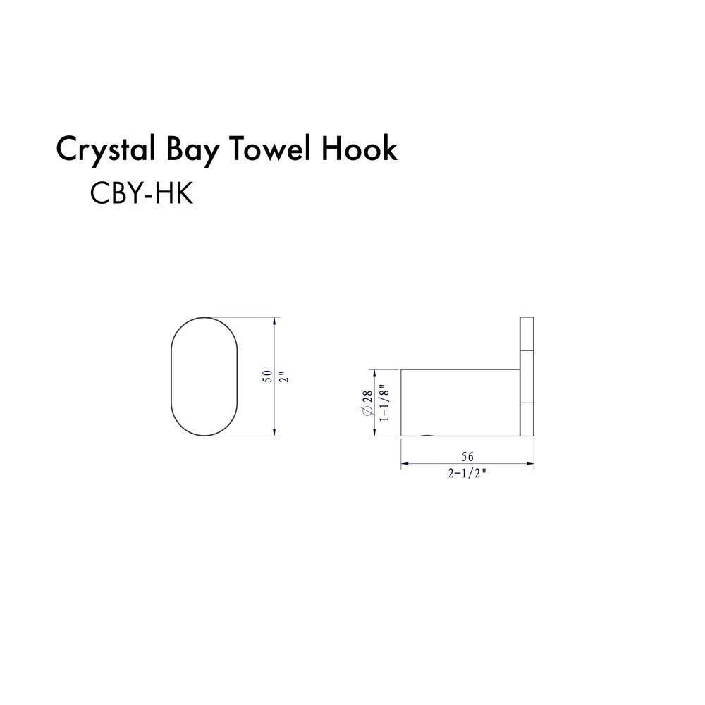 ZLINE Kitchen and Bath ZLINE Crystal Bay Towel Hook in Polish Gold CBY-HK-PG