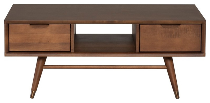 Damiano Coffee Table Walnut   Midcentury   Coffee Tables   by Rustic Home Furniture Deco  Houzz