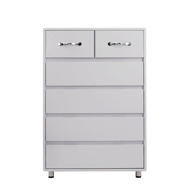 Six drawer side table-white