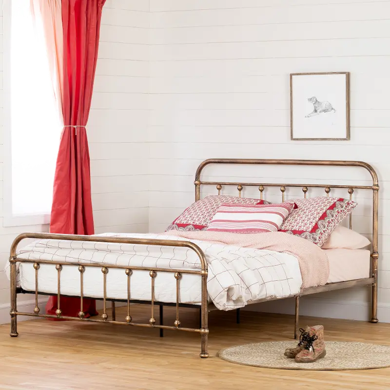 Prairie Bronze Queen Metal Platform Bed - South Shore