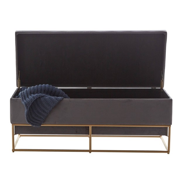 Glam Metal Storage Bench Gray Olivia amp May