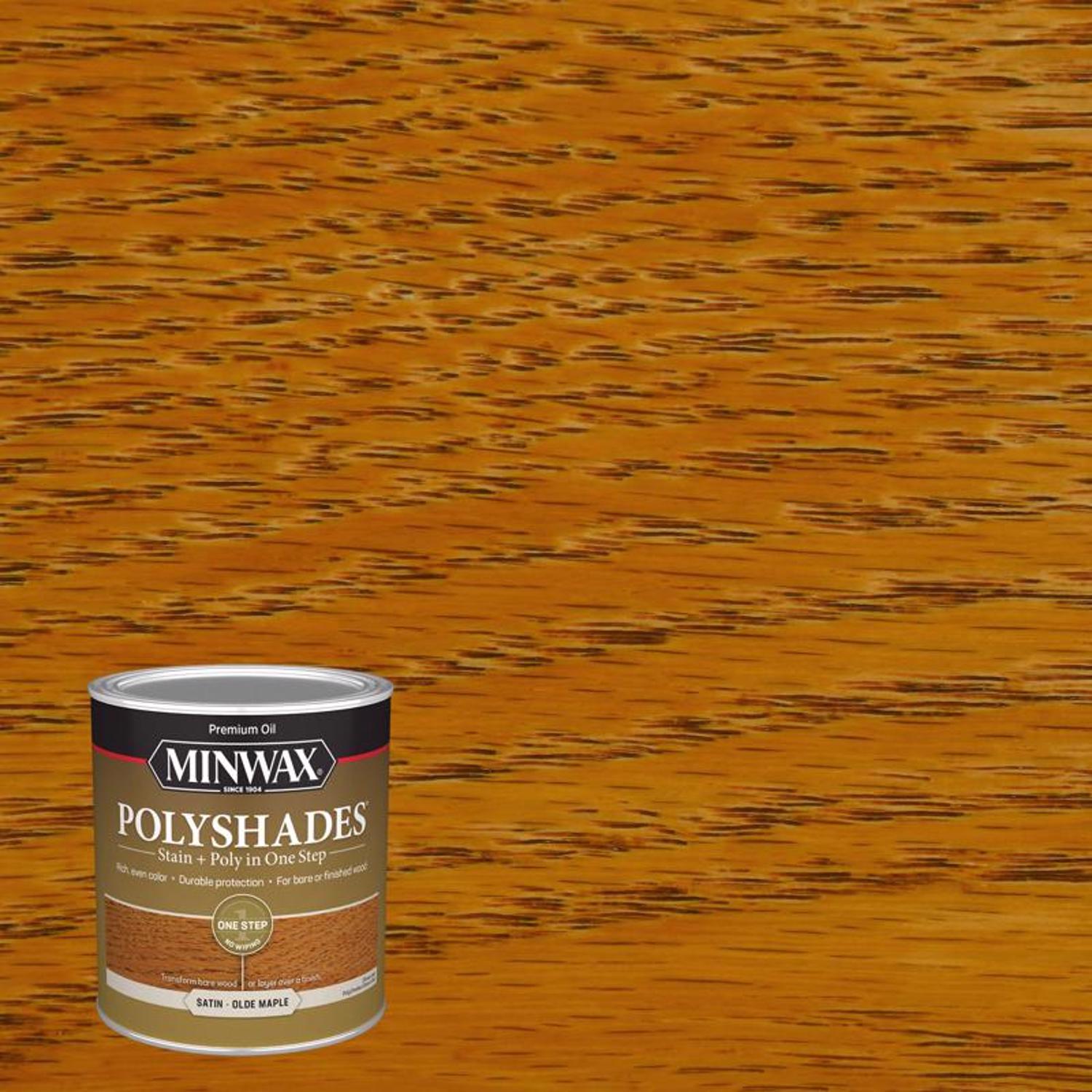 Minwax PolyShades Semi-Transparent Satin Olde Maple Oil-Based Stain/Polyurethane Finish 1 qt