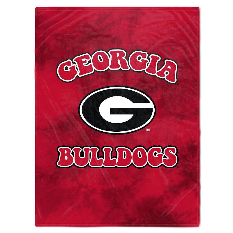 Georgia Bulldogs 60'' x 70'' Bubble Tie-Dye Flannel Sherpa Blanket