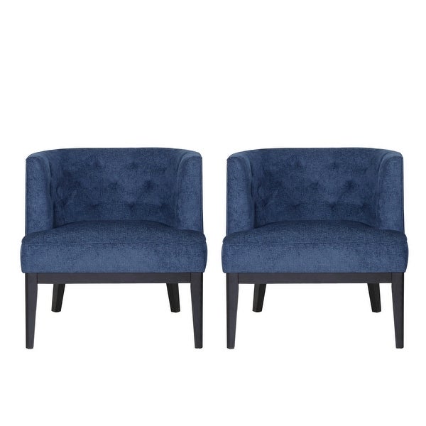 Clough Fabric or Faux Leather Tufted Accent Chair (Set of 2) by Christopher Knight Home