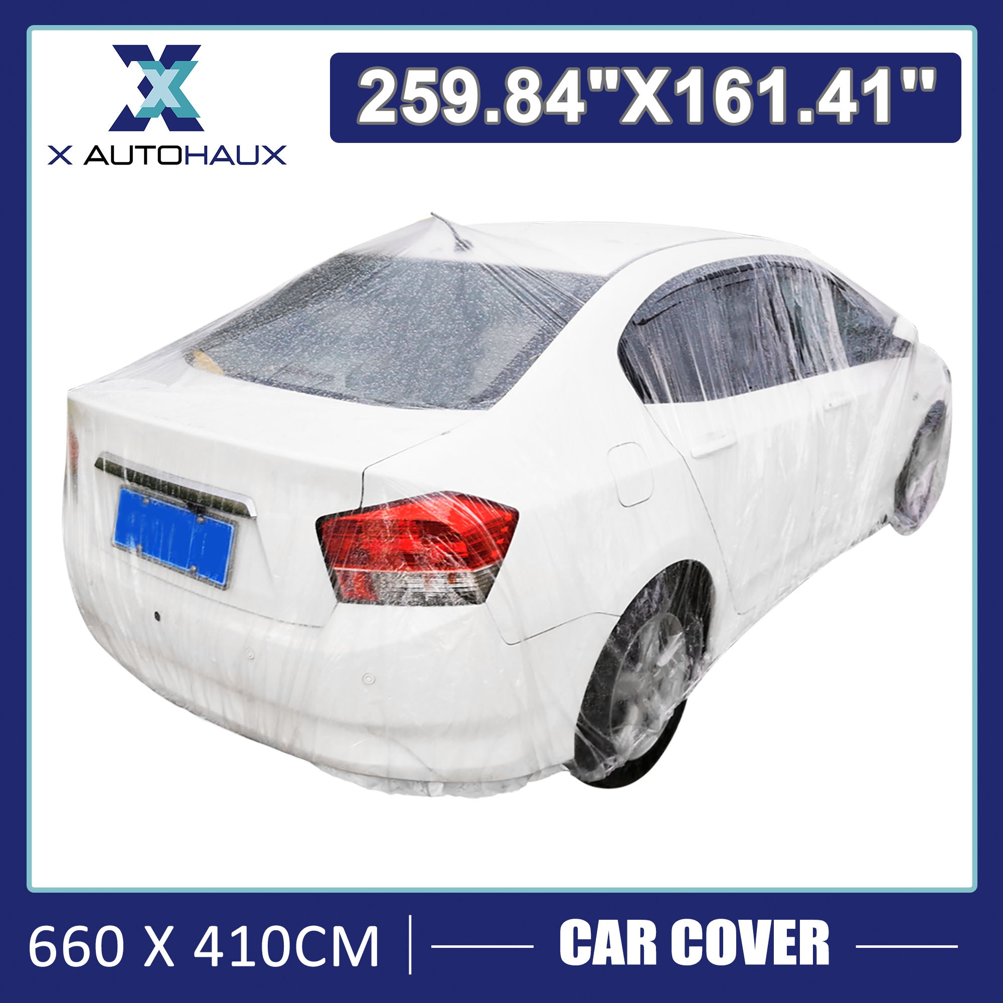 Disposable Plastic Car Cover Shield Rain Snow Hail Dust Universal White for Car SUV