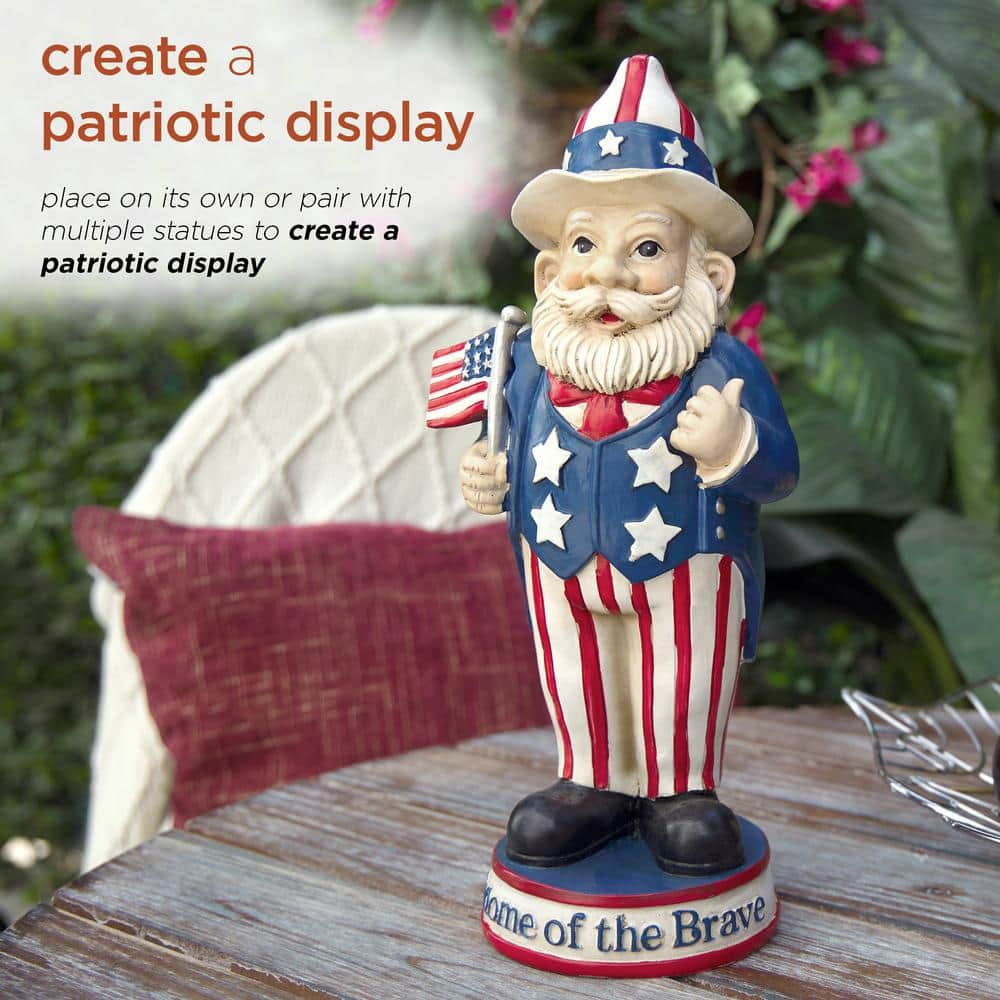 Alpine Corporation 12 in. H Uncle Sam Gnome of the Brave