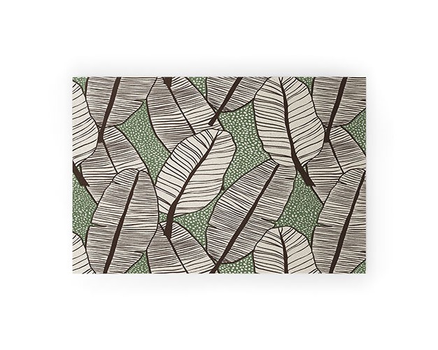 Alisa Galitsyna Tropical Banana Leaves Pattern Welcome Mat Society6