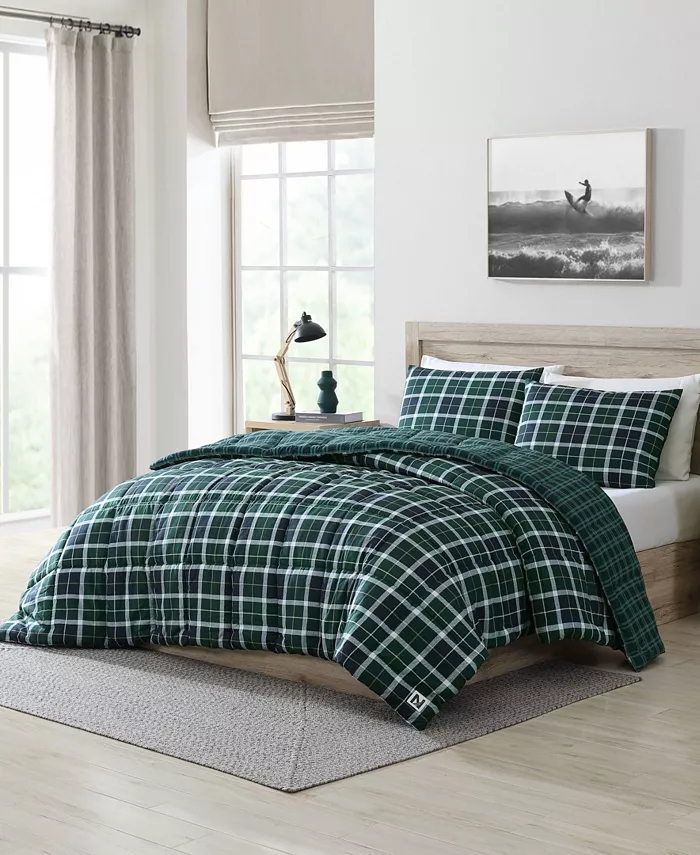 Nautica North Sail Plaid Brushed Microfiber 2 Piece Duvet Cover Set， Twin