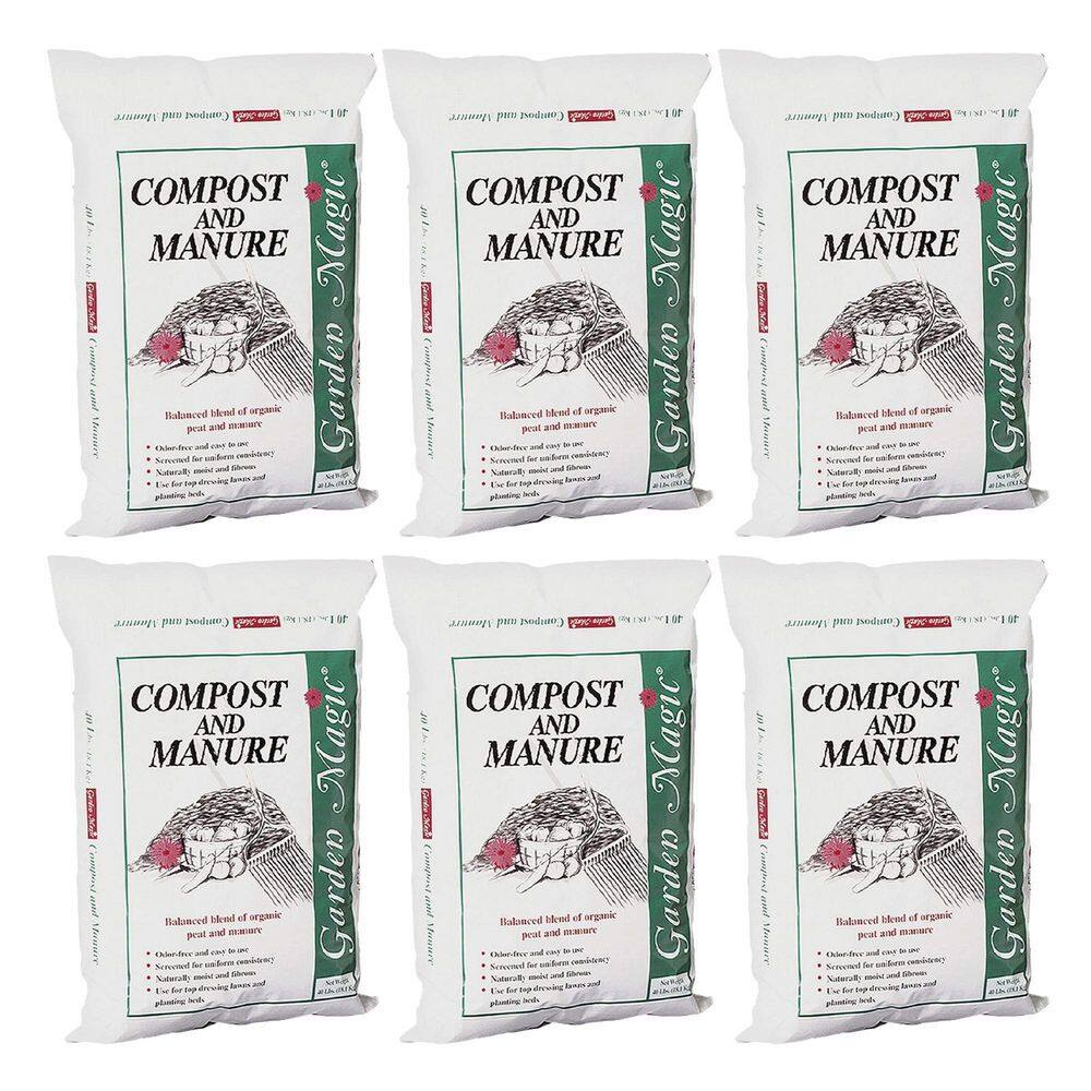Lawn Garden Compost and Manure Blend 40 Pound Bag (6-Pack) 6 x 5240