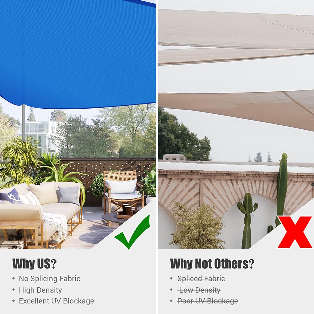 Yescom Patio Triangle Sun Sail Shade Canopy 25ft