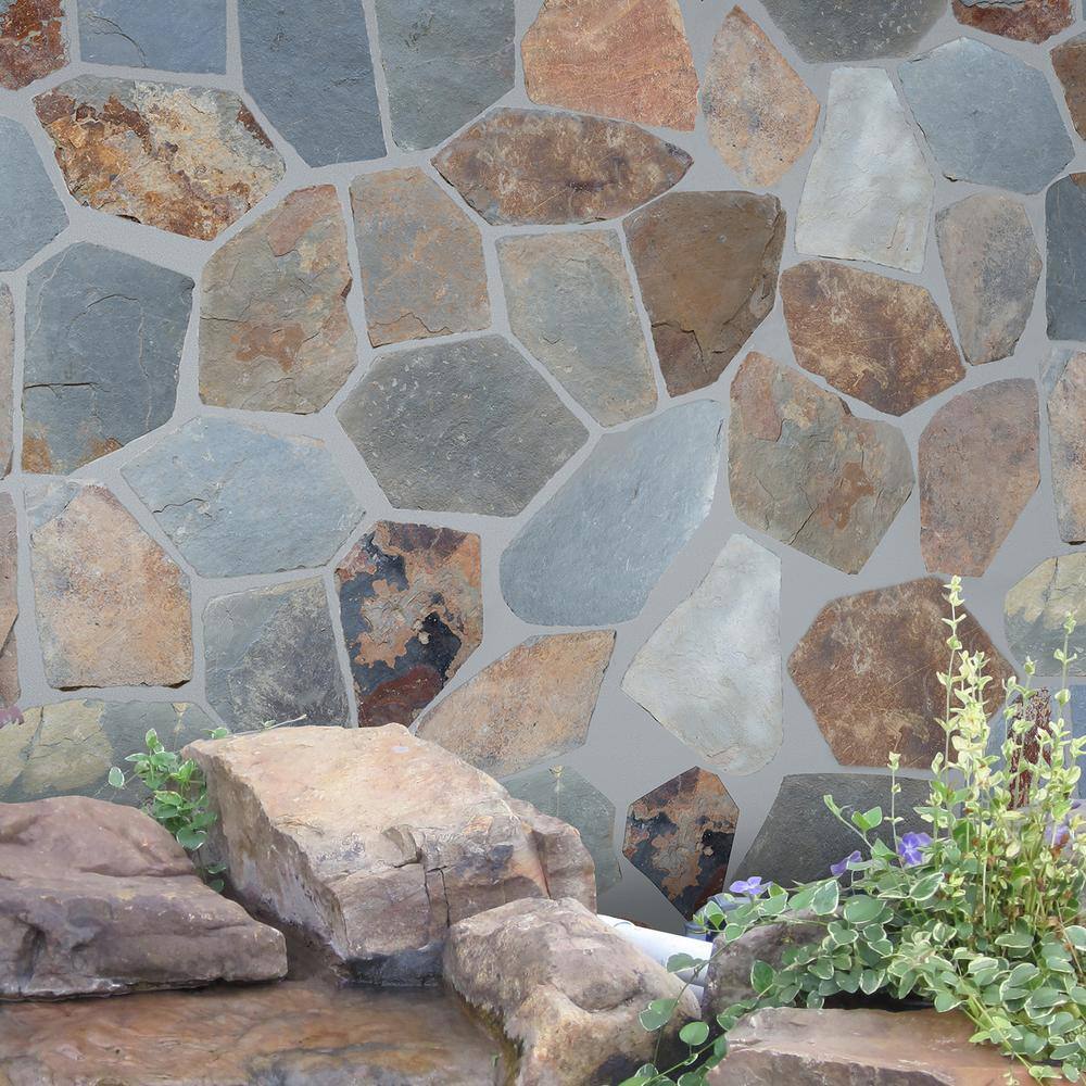 MSI Santa Barbara 18 in. x 24 in. Rectangle Natural Slate Meshed Flagstone Paver Tile (48 Pieces132 sq. ft.Pallet) LHDCGMESHRANDOM