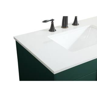 Timeless Home 19 in. W x 30 in. D x 33.5 in. H Bath Vanity in Green with Ivory White Quartz Top TH97660MGN