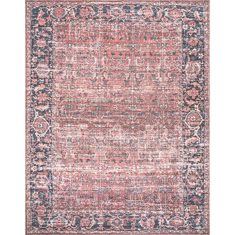 nuLOOM Katie Machine Washable Distressed Bordered Area Rug