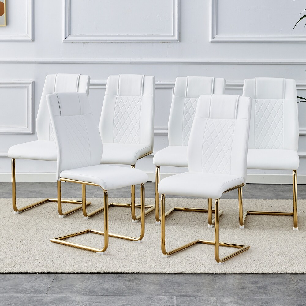 Dining room chairs  and golden leg cushioned chairs