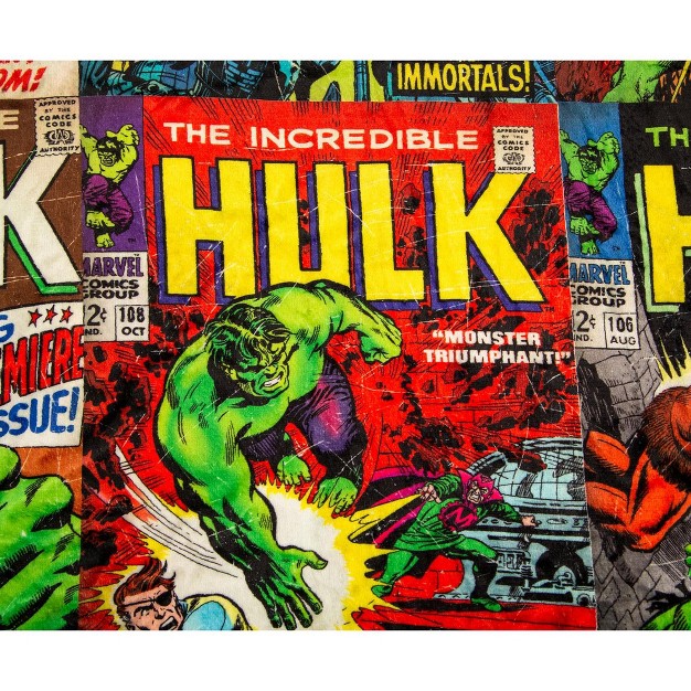 Surreal Entertainment Marvel Incredible Hulk Comic Books Oversized Throw Blanket 8 Feet Long