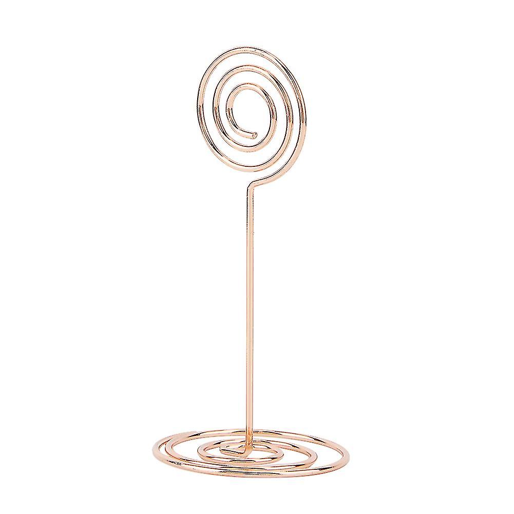 12pcs Circle Shape Table Number Clip Name Card Clip Stand Paper Clip Note Clip (Rose Gold)