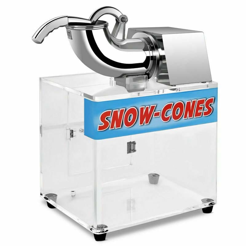 440LBS/H Stainless Steel Electric Snow Cone Machine Ice Crusher Shaver with Dual Blades for Home & Commercial Use