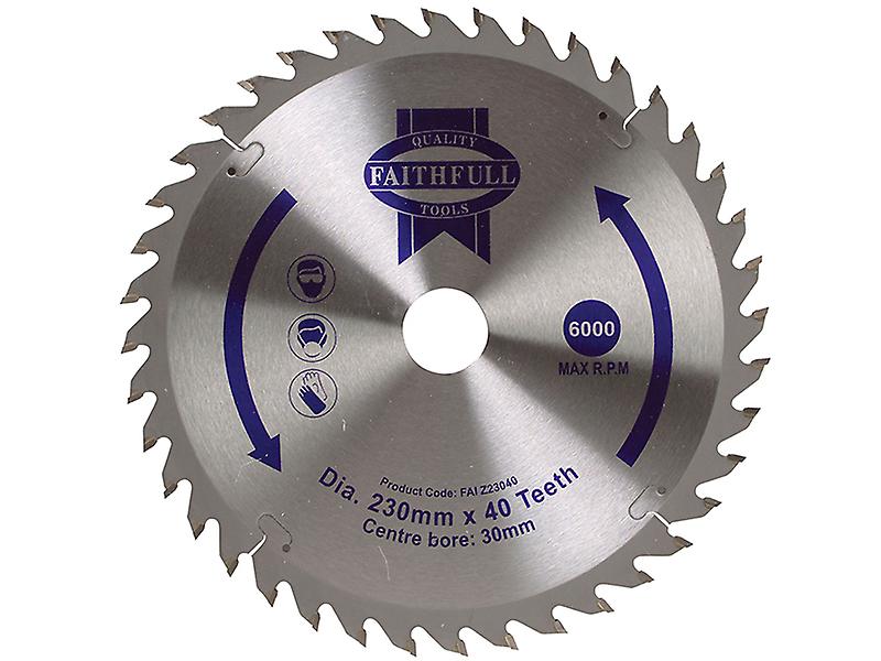 Faithfull Circular Saw Blade TCT 230 x 30mm x 40T Fine Cross Cut FAIZ23040