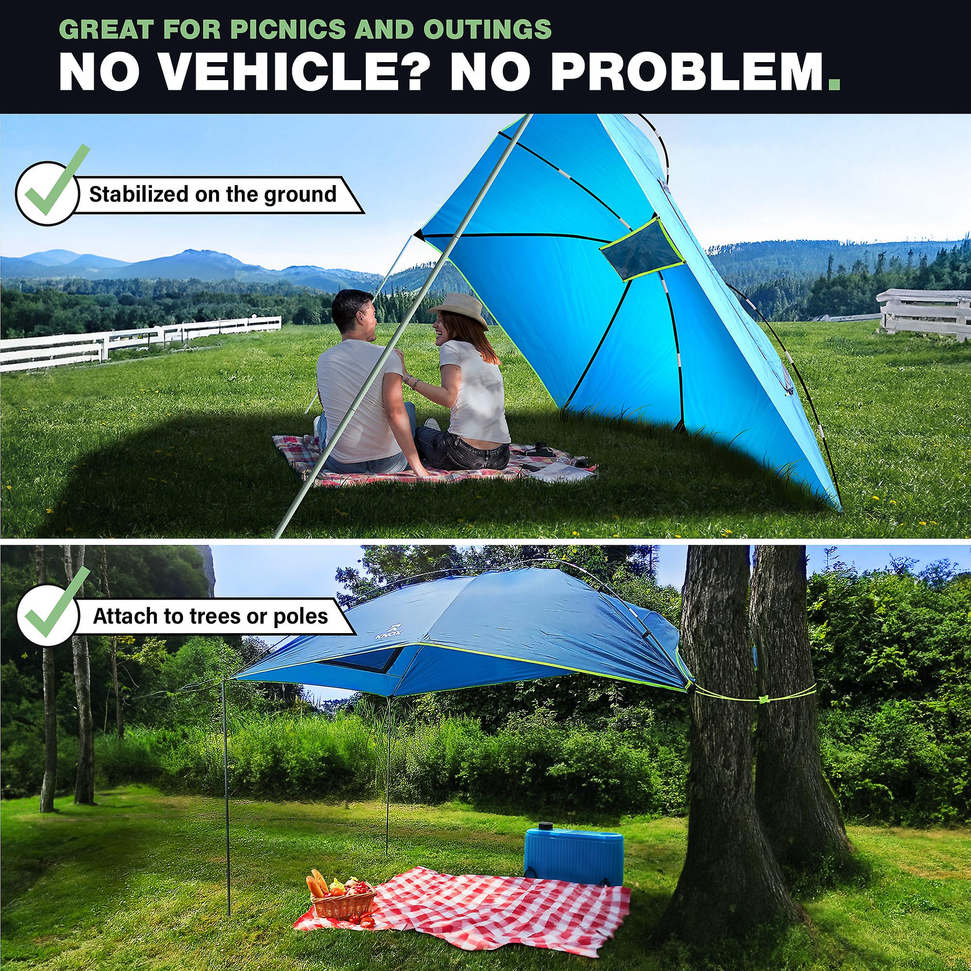 Tent for Camping Awning， Pop up Tent for Truck Bed， SUV， RV， Van， Pergola， Overlanding， Portable Teardrop Awning Canopy Tearproof Tarp w/ 2 Sandbag. Tailgate Shade for Camping， Beach， Picnics