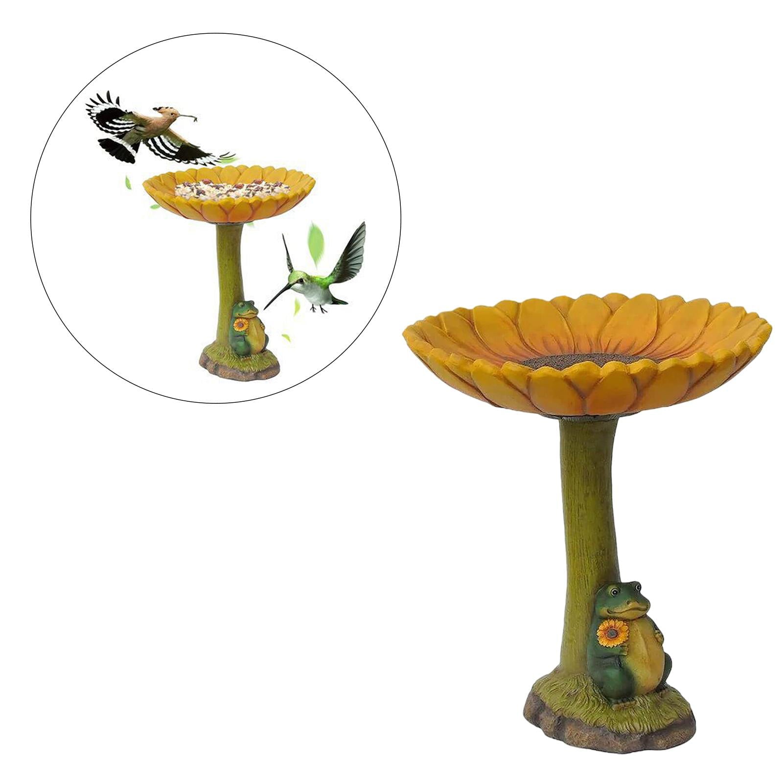 1pc Outdoor Garden Bird Bath Statue que Decor Birdfeeder Birdbath Cartoon frog