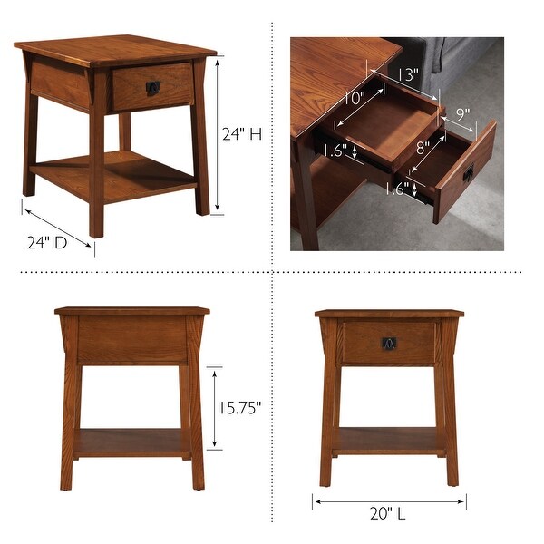 Leick Home Mission End Table with Drawer