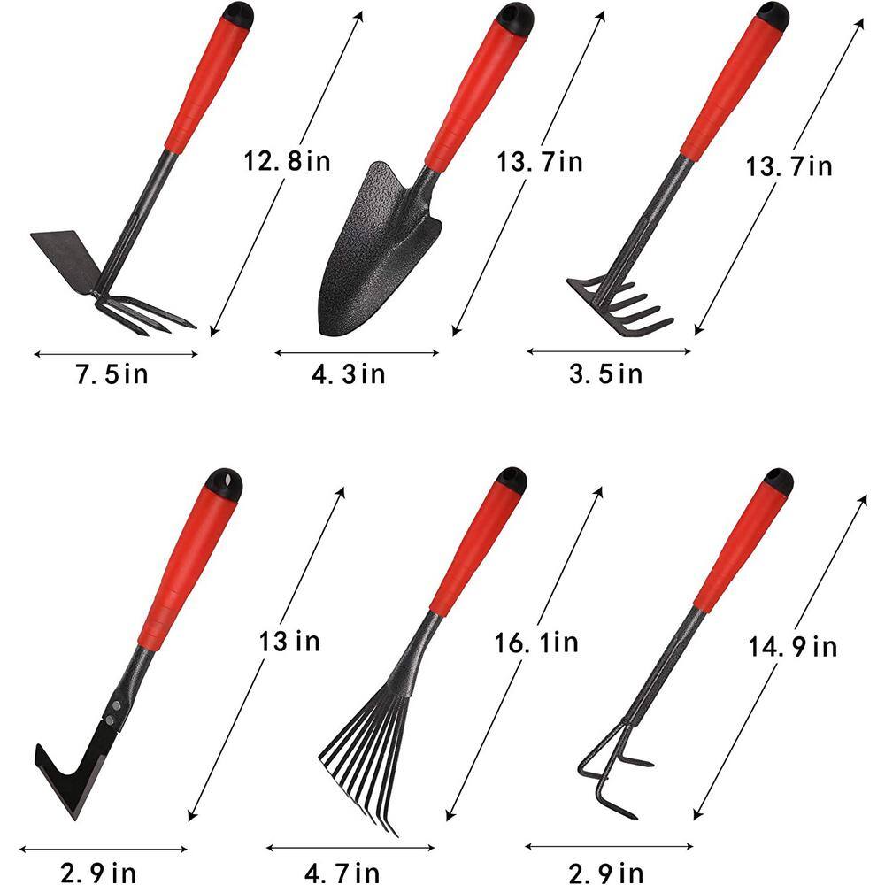 6-Piece Garden Hand Tools with High Carbon Steel Heads Garden Tool Set B071W8GDW5