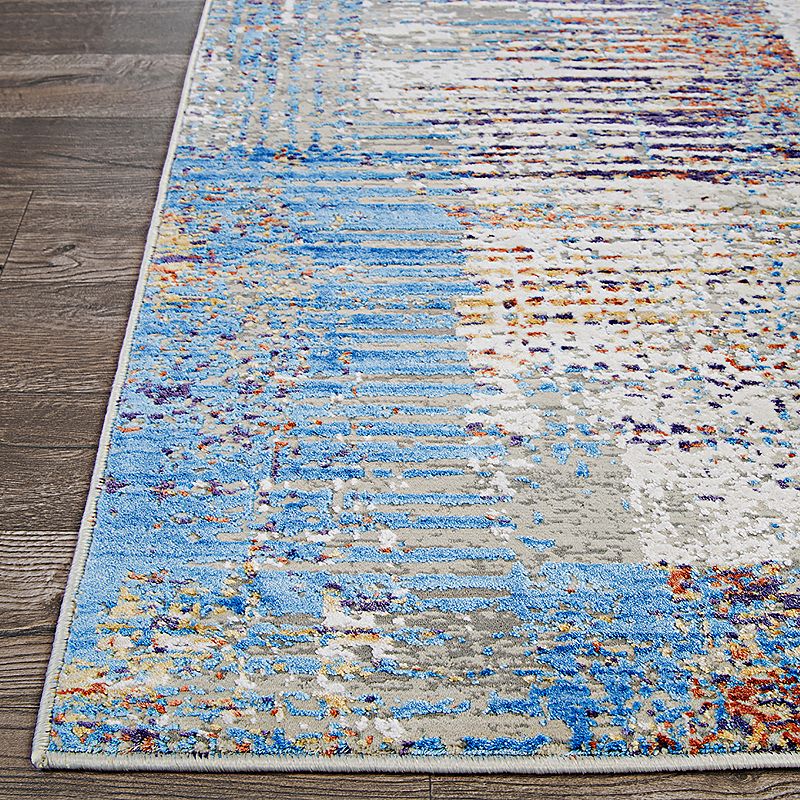 Couristan Vibrata Watercolor Blocks Multi-Pastels Area Rug