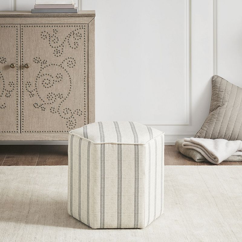 Martha Stewart Ellen Striped Upholstered Ottoman