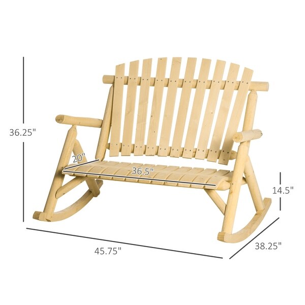 Wooden 2Seater Outdoor Adirondack Rocking Chairs