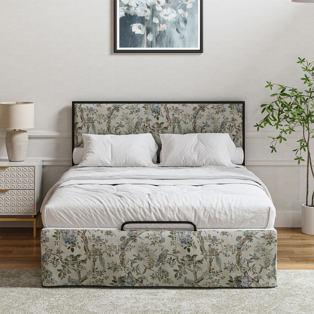 Oliver Modern Washable Slipcover Bed Upholstered Metal by HULALA HOME