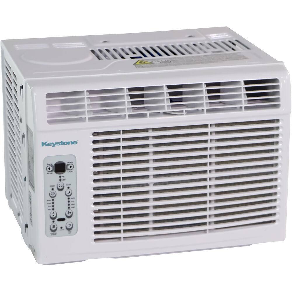 Keystone 8000 BTU Window-Mounted Air Conditioner with Follow Me LCD Remote Control in White KSTAW08BE KSTAW08BE