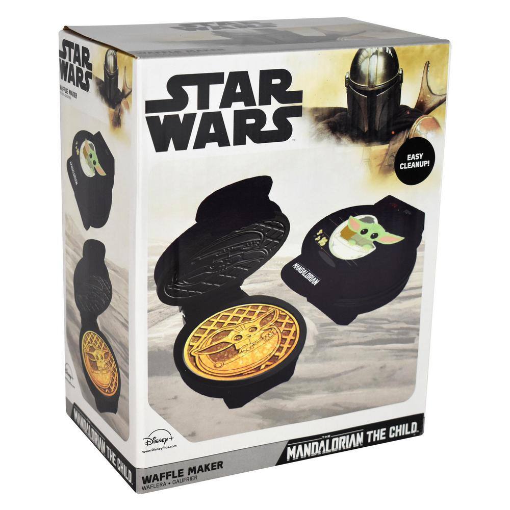 Uncanny Brands Mandalorian 600W Single Waffle Maker Blue Star Wars Belgian Waffle Iron WM-SRW-TC3