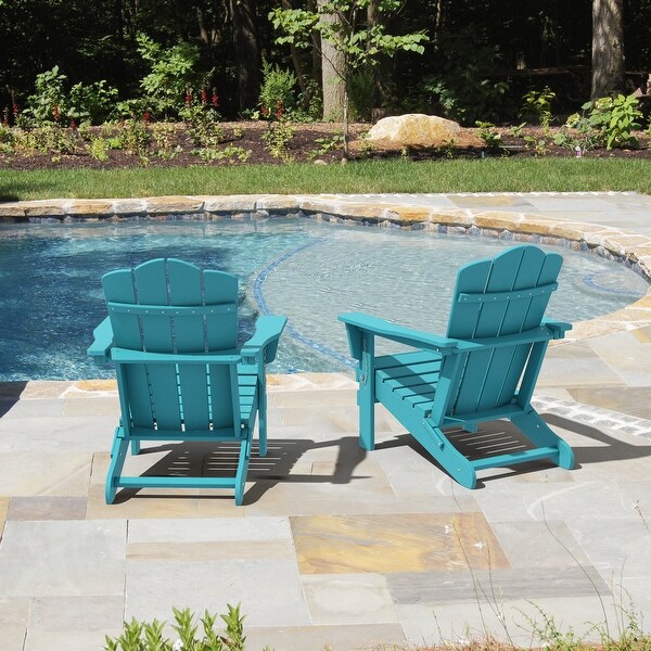 Classic Plastic Folding Outdoor Adirondack Chair Set Of 2